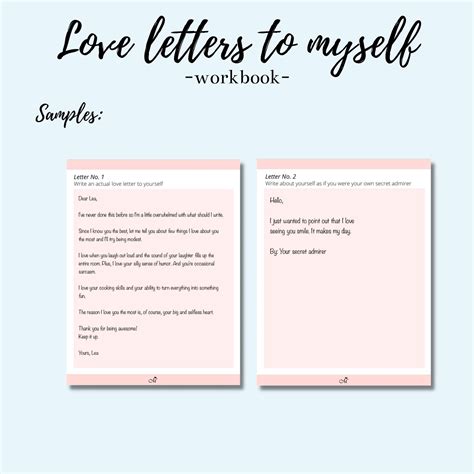 Love Letters To Myself Workbook Self Love Workbook Self Etsy