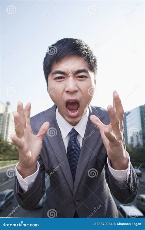 Young Angry Businessman Yelling Stock Photo Image Of Corporate