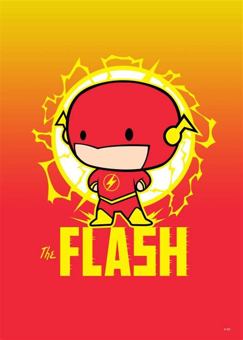 Official Dc Chibi Characters The Flash Displate Artwork By Artist Dc