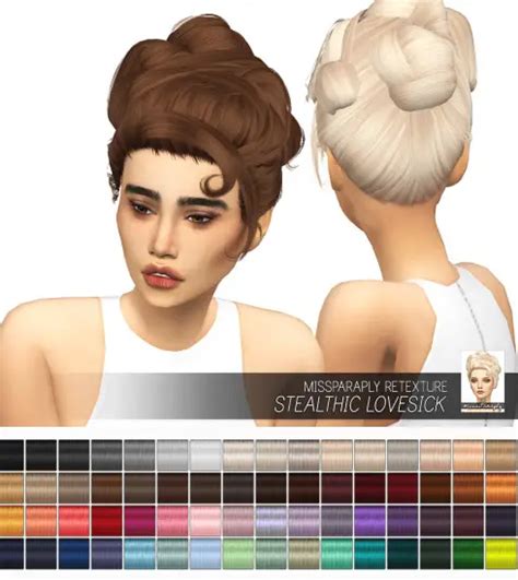 Sims 4 Hairs ~ Miss Paraply Stealthic S Lovesick Hair Retextured