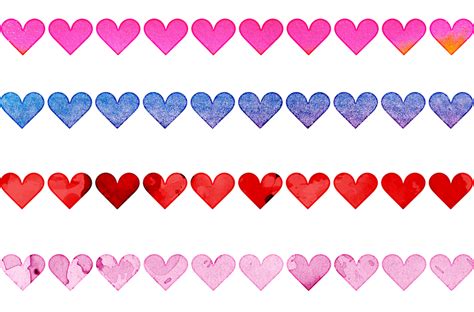 Colorful Heart Clip Art Border