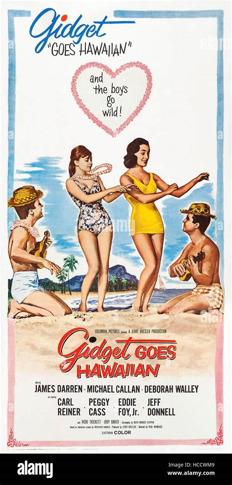 Gidget Goes Hawaiian Us Poster From Left James Darren Deborah Walley Vicki Trickett