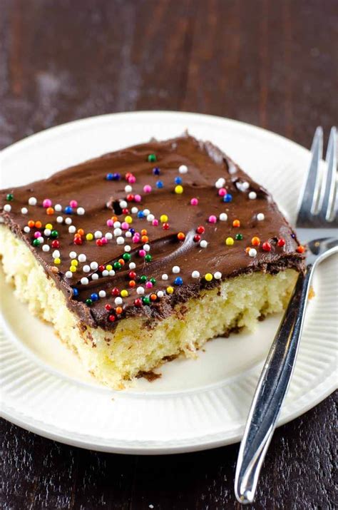 Start this recipe by making the bottom yellow cake layer. Best Yellow Cake Recipe with Chocolate Frosting | Umami Girl