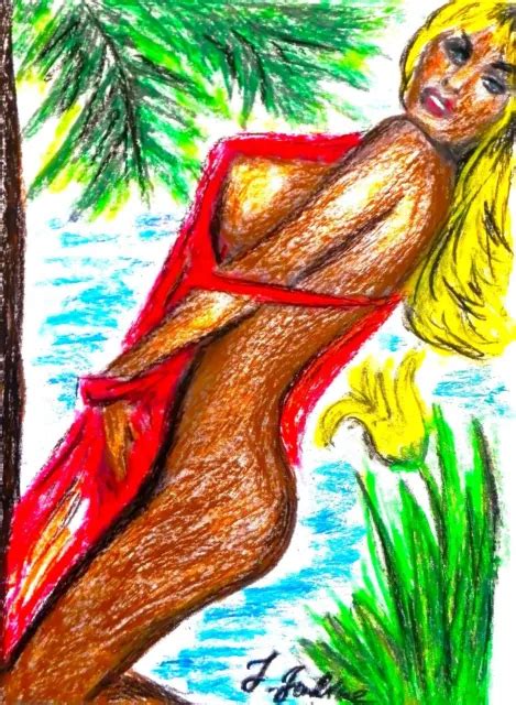 ORIGINAL DRAWING DRAWING Hand Painted Nude Pinup Nude Erotic Pictures