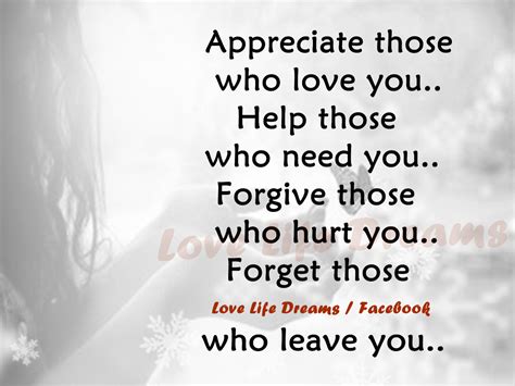 Love Life Dreams Appreciate Those Who Love You