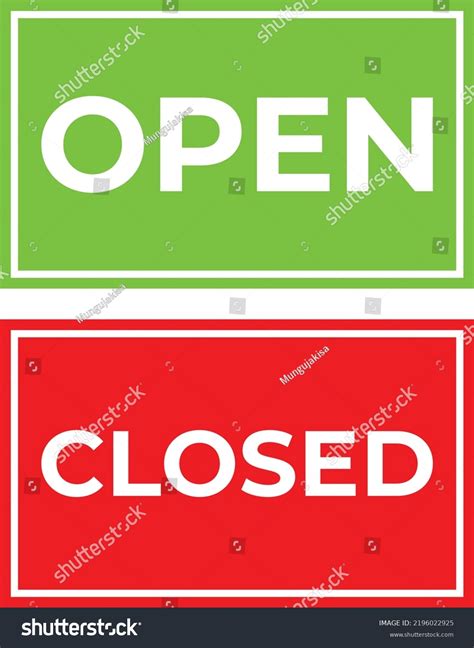 Open Closed Door Sign Stock Vector Royalty Free 2196022925 Shutterstock