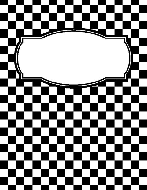 Free Printable Black And White Checkered Binder Cover Template