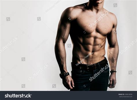 Sexy Muscular Male Torso Athlete Bodybuilder Foto Stok Shutterstock