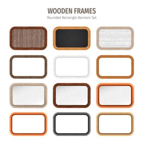 Rounded Rectangle Wooden Frames Vector Free Download