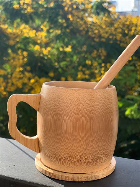 Personalized Bamboo Coffee Mug Set Of 1x Bamboo Mug And 1x Etsy