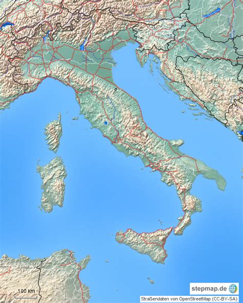 Stepmap Italien Übersicht Landkarte Für Italien