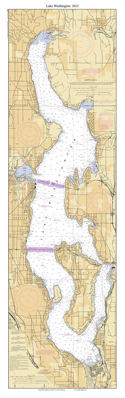 Lake Washington 2012 Old Map Nautical Chart Pc Harbors 18447