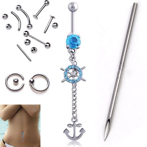 Body Jewelry 14g16g Professional Piercing Navel Tool Kit Belly Ring Tongue Nose Body Jewelry
