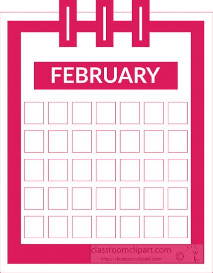 Calendar Clipart Color Three Ring Desk Calendar February Clipart