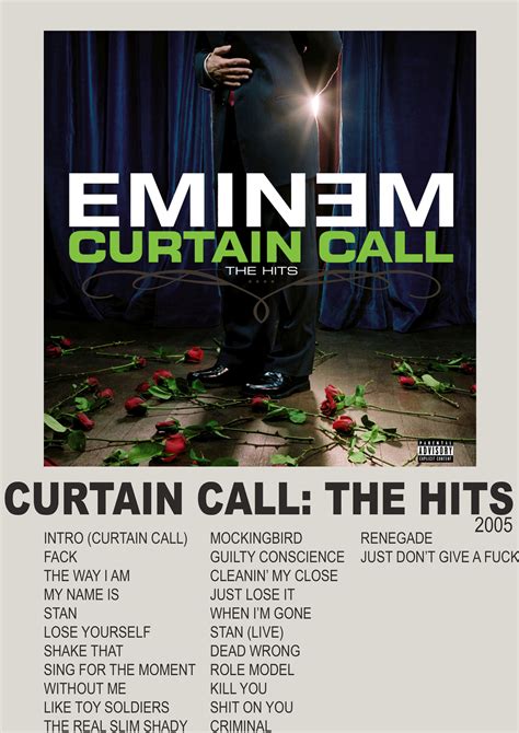 Eminem Curtain Call The Hits Eminem Poster Music Album Cover