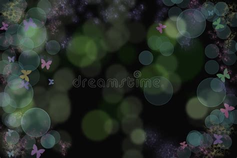 Flowers With Butterflies And Bubble Background Stock