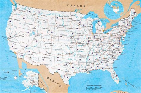 Pyramid America Map Of United States Usa Roads Highways Interstate