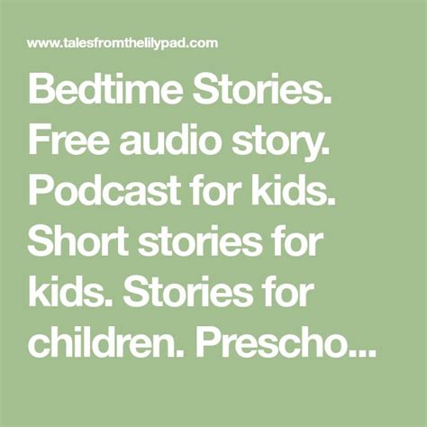 Bedtime Stories Free Audio Story Podcast For Kids Short Stories For