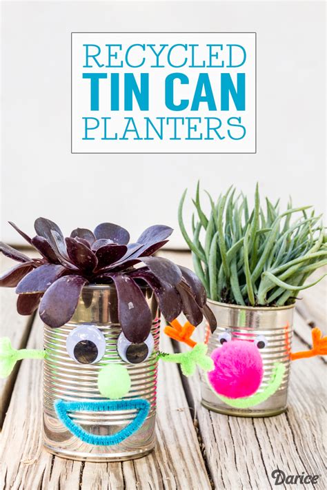 My daughter catherine's going to show your kids how to make robo spikes, her latest homeschooling. Recycled Crafts for Kids: Tin Can Planters - Darice