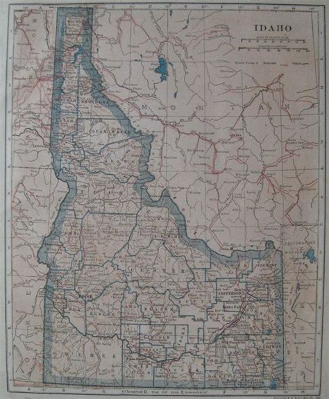 1921 Antique Idaho Map Vintage 1920s Map Beautiful By Plaindealing 9