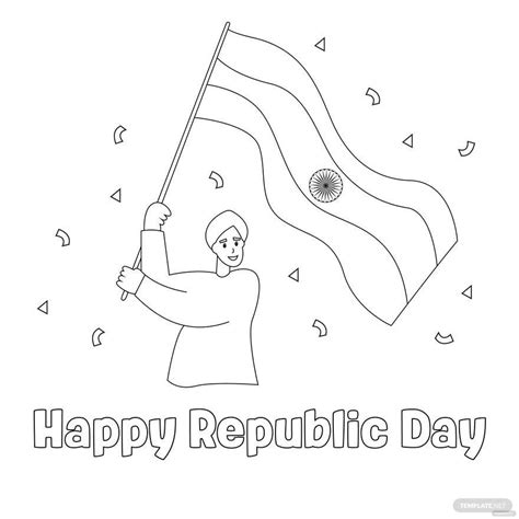 Happy Republic Day Drawing In Eps Illustrator  Psd Png Svg