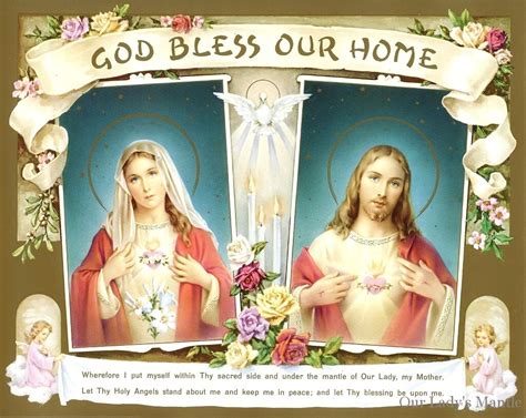 God Bless Our Home Sacred Hearts Of Jesus And Mary House