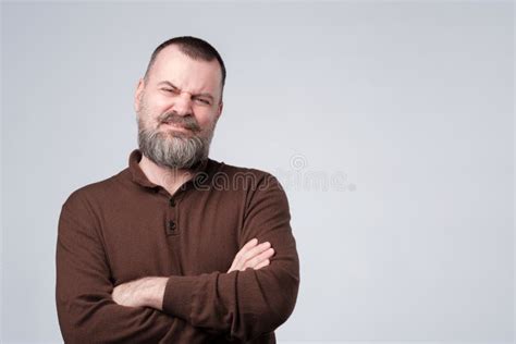 Attractive Man With Arms Crossed Looking Angry Stock Photo Image Of