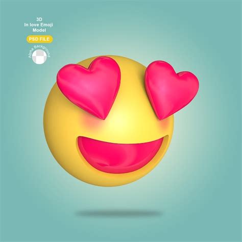 Premium Psd 3d In Love Emoji Rendering