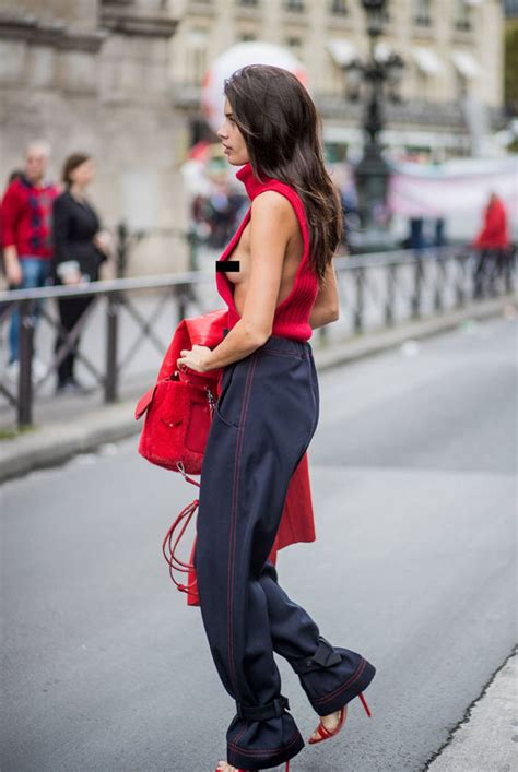 Sara Sampaio Flaunts Side Boob And Nipples As She Goes Braless For Paris Fashion Week Show