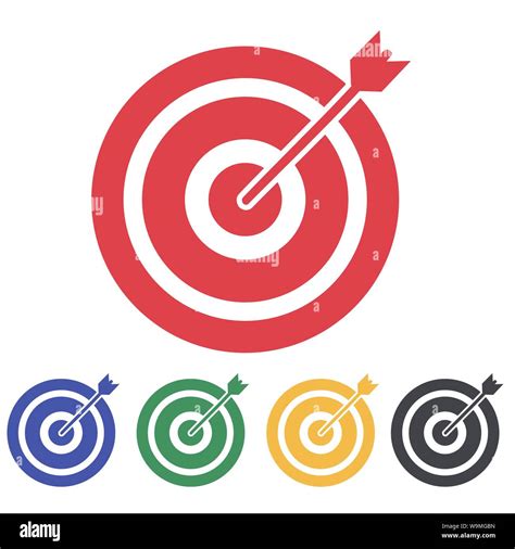 Red Aim Arrow Idea Concept Perfect Hit Winner Target Goal Icon