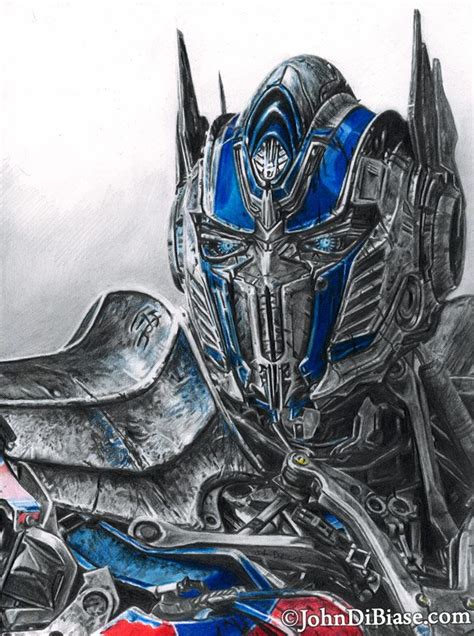 Prismacolor Graphite Pencil Drawing Of Optimus Prime From Transformers