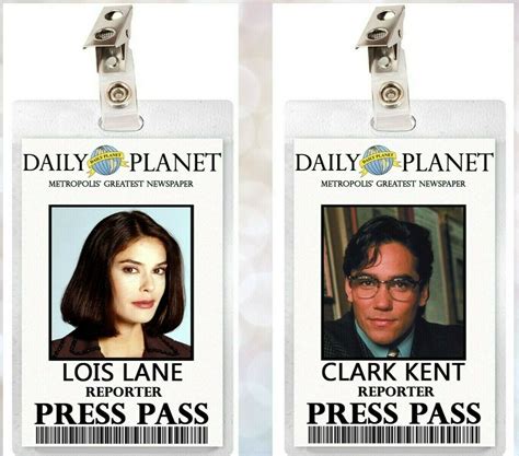 lois lane and clark kent 90s tv show daily planet id badge journalist press pass ebay