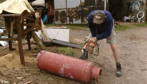 Bbc Diy Programme Shows Renovator Cutting Gas Canister For Light
