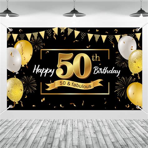 Buy Happy 50th Birthday Decoration Backdrop Cheers To 50 Yearsfor Men