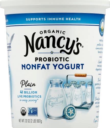 Nancys Plain Organic Probiotic Nonfat Yogurt Tub 32 Oz Qfc