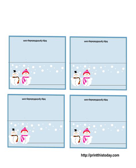 Free Printable Place Card Templates Christmas Printable Form