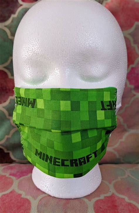 Minecraft Mask Kid Age 5 6 7 8 9 10 Reusable Cloth Fabric Washable