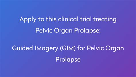 Guided Imagery Gim For Pelvic Organ Prolapse Clinical Trial 2023 Power