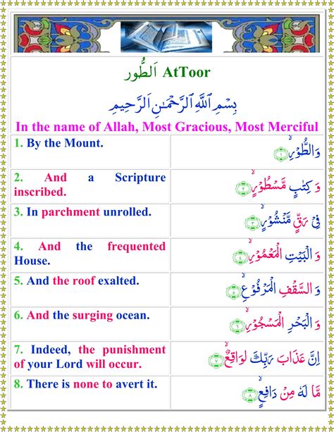 Surah At Toor English Quran O Sunnat