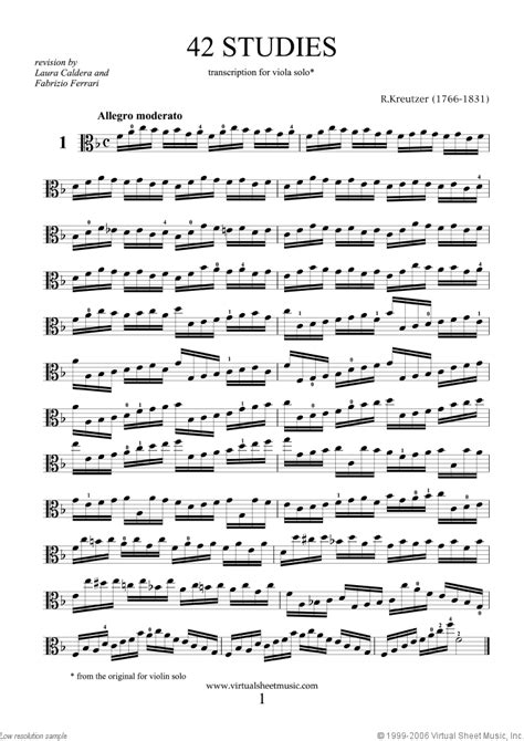 kreutzer studies   complete sheet   viola solo