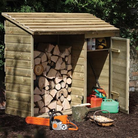 Forest Garden Wooden Log Store And Tool Storage Shed Internet