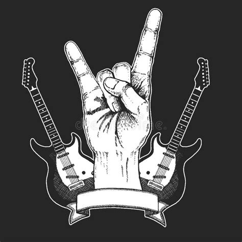Rock Heavy Metal Hard Rock Music Hand Symbol Vector Icon Stock