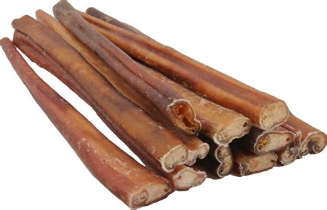 Puppies will often find smaller, thinner bully sticks easier to handle, but as your dog grows, you may need to upgrade the size of the bully stick to better suit your dog's chewing style. TOP DOG CHEWS Thick 12" Bully Stick Dog Treats, 12 count - Chewy.com