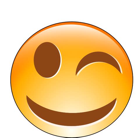 Vector Illustration Of Winking Smiling Orange Emoticon Free Svg