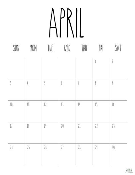April 2022 Calendars 25 Free Printables Printabulls Calendar