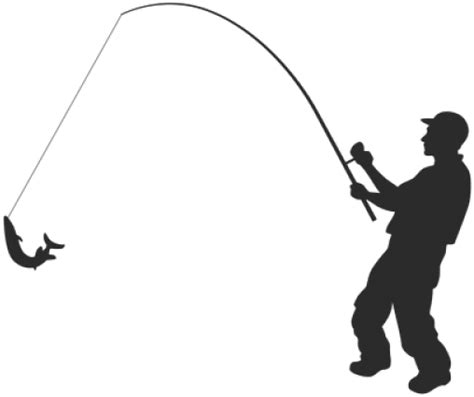 Download Hd Fishing Pole Clipart Png Transparent Fishing Black And