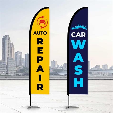 Auto Repair And Carwash Flags Feather Signs Feather Banners Feather