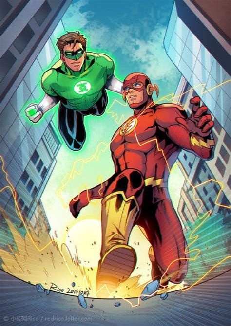 Hal Jordan Green Lantern And Barry Allen Flash By 小红帽rico On Green Lantern Green