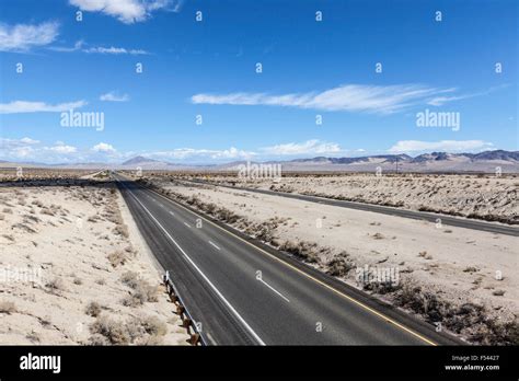 Interstate 15 Freeway South Of Las Vegas In The Mojave Desert Stock