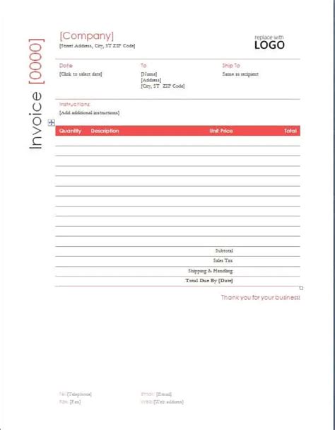 Billing Invoice Template Free Formats Excel Word